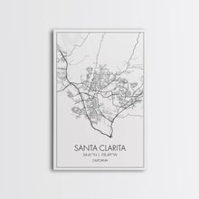 Load image into Gallery viewer, Santa Clarita Street Map, California Map, City Map Print, Minimalist Art, Wall Art, Canvas Print, Bedroom Wall Décor, Unique Travel Gifts