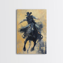 Load image into Gallery viewer, Bold Cowboy in Action Framed Canvas Print - Captivating Western Decor, Stunning Wall Art for Living Room, Bedroom