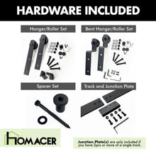 Load image into Gallery viewer, Single Track Bypass Sliding Barn Door Hardware Kit - Straight Design Roller
