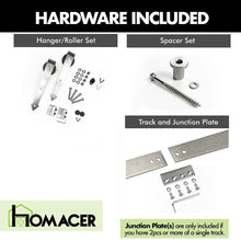 Load image into Gallery viewer, Non-Bypass Sliding Barn Door Hardware Kit - Arrow Design Roller - Silver Finish