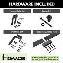 Load image into Gallery viewer, Double Track U-Shape Bypass Sliding Barn Door Hardware Kit - Classic Design Roller