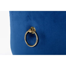 Carregar imagem no visualizador da galeria, Set of 2 Bar Stools, with Chrome Footrest and Base Swivel Height Adjustable Mechanical Lifting Velvet + Golden Leg Simple Bar Stoo, blue