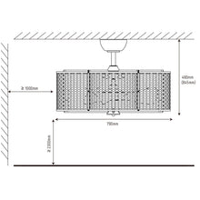 Carregar imagem no visualizador da galeria, 31" Linda Industrial DC Motor Downrod Mount Reversible Ceiling Fan with Lighting and Remote Control