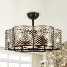 Carregar imagem no visualizador da galeria, 31" Linda Industrial DC Motor Downrod Mount Reversible Ceiling Fan with Lighting and Remote Control