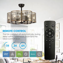 Carregar imagem no visualizador da galeria, 31" Linda Industrial DC Motor Downrod Mount Reversible Ceiling Fan with Lighting and Remote Control