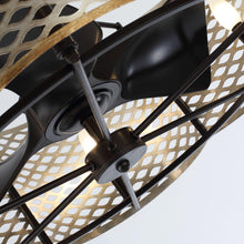 Carregar imagem no visualizador da galeria, 31" Linda Industrial DC Motor Downrod Mount Reversible Ceiling Fan with Lighting and Remote Control