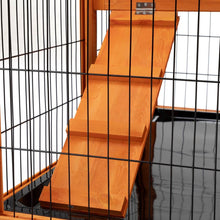 Load image into Gallery viewer, Detachable Rabbit Hutch with Removable Tray and Rolling Casters, Orange