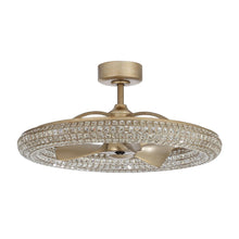 Carregar imagem no visualizador da galeria, 33" Modern DC Motor Crystal Ceiling Fan with Lighting and Remote Control