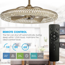 Carregar imagem no visualizador da galeria, 33" Modern DC Motor Crystal Ceiling Fan with Lighting and Remote Control