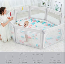 Cargar imagen en el visor de la galería, COSOLA Baby Playpen for Toddlers, Foldable Playpen Safe Anti-Fall Play Yard, Visible Mesh Play Pen with Zipper Gate, Baby Fence Play Area with Pull-up