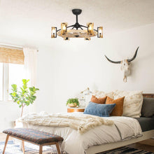 Carregar imagem no visualizador da galeria, 34" Bucholz Farmhouse DC Motor Downrod Mount Reversible Ceiling Fan with Lighting and Remote Control