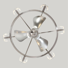 Carregar imagem no visualizador da galeria, 34" Bucholz Modern DC Motor Brushed Nickel Downrod Mount Reversible Ceiling Fan with LED Lighting and Remote Control