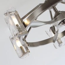 Carregar imagem no visualizador da galeria, 34" Bucholz Modern DC Motor Brushed Nickel Downrod Mount Reversible Ceiling Fan with LED Lighting and Remote Control