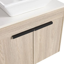 Carregar imagem no visualizador da galeria, 24" Modern Design Float Bathroom Vanity With Ceramic Basin Set, Wall Mounted White Oak Vanity With Soft Close Door, KD-PackingD-Packing Pieces