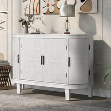 Carregar imagem no visualizador da galeria, Accent Storage Cabinet Sideboard Wooden Cabinet with Antique Pattern Doors for Hallway, Entryway, Living Room