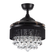 Carregar imagem no visualizador da galeria, 36" Bangaiore Modern Downrod Mount Crystal Ceiling Fan with Lighting and Remote Control