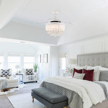 Carregar imagem no visualizador da galeria, 36" Bangaiore Modern Downrod Mount Crystal Ceiling Fan with Lighting and Remote Control