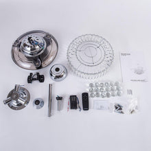 Carregar imagem no visualizador da galeria, 36" Broxburne Modern Chrome Downrod Mount Crystal Ceiling Fan with Lighting and Remote Control