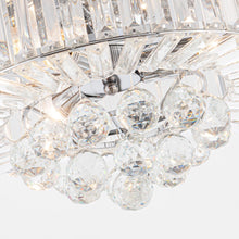 Carregar imagem no visualizador da galeria, 36" Broxburne Modern Chrome Downrod Mount Crystal Ceiling Fan with Lighting and Remote Control