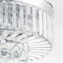 Carregar imagem no visualizador da galeria, 36" Broxburne Modern Chrome Downrod Mount Crystal Ceiling Fan with Lighting and Remote Control