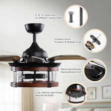 Carregar imagem no visualizador da galeria, 36" Caselli Industrial Downrod Mount Ceiling Fan with Lighting and Remote Control