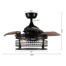 Carregar imagem no visualizador da galeria, 36" 3 Blades Modern Ceiling Fan with Lighting and Remote Control