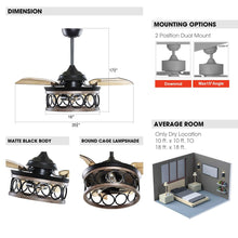 Carregar imagem no visualizador da galeria, 36" Mirelle Farmhouse Downrod Mount Ceiling Fan with Lighting and Remote Control