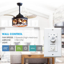 Carregar imagem no visualizador da galeria, 36" Mirelle Farmhouse Downrod Mount Ceiling Fan with Lighting and Remote Control