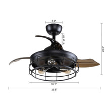Carregar imagem no visualizador da galeria, 36" Pickett Industrial Downrod Mount Ceiling Fan with Lighting and Remote Control
