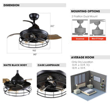 Carregar imagem no visualizador da galeria, 36" Pickett Industrial Downrod Mount Ceiling Fan with Lighting and Remote Control