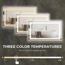 Carregar imagem no visualizador da galeria, 36 x 24 Inch Center Glow LED Bathroom Mirror