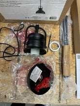 Carregar imagem no visualizador da galeria, Home Decorators Collection Shelston 10 in. 1-Light Black Farmhouse Pendant Light Fixture with Metal Shade