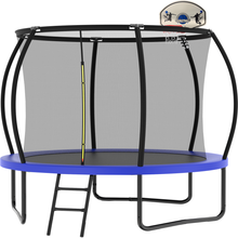 Load image into Gallery viewer, 10FT Recreational Trampoline with Enclosure for Kids Adults, ASTM Approved, Outdoor Trampoline with Wind Stakes and Ladder for Kids Apex Series, 10 FOOT Trampoline