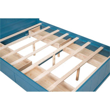 Carregar imagem no visualizador da galeria, Full Size Platform Bed with Drawers and Storage Shelves, Blue