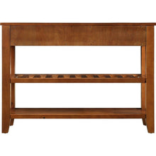 Load image into Gallery viewer, Console Sofa Table with 2 Storage Drawers and 2 Tiers Shelves, Mid-Century Style 42" Solid Wood Buffet Sideboard for Living Room Furniture Kitchen Dining Room Entryway Hallway, Brown