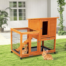 Load image into Gallery viewer, Detachable Rabbit Hutch with Removable Tray and Rolling Casters, Orange