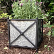 Carregar imagem no visualizador da galeria, LARGE Galvanized Metal Cross Frame Planters, Set of 3