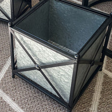 Carregar imagem no visualizador da galeria, LARGE Galvanized Metal Cross Frame Planters, Set of 3