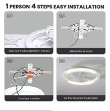 Load image into Gallery viewer, ANTOINE 20 in. LED Indoor White Low Profile Ceiling Fan with Dimmable Lighting Small Flush Mount Ceiling Fan with Remote