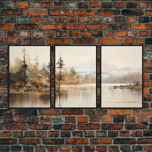 Load image into Gallery viewer, Beautiful 3 Piece Wall Art Canvas Print Set, Landscape Painting, Living Room Decor, Office Art, Wall Decor, Landscape Moody Landscape