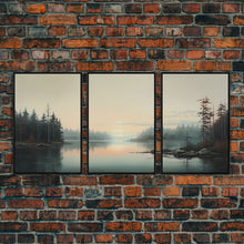 Carregar imagem no visualizador da galeria, Framed Canvas Wall Art Set of 3 Oil Painting Forest Tree Prints Minimalist Neutral Art Modern Farmhouse Wall Decor, Boho Art