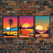 Load image into Gallery viewer, Desert Canvas Prints, Nature Prints Wall Art Set, Framed Canvas Prints Wall Decor, 3 Piece Wall Art Set, Southwestern Decor, Original Art