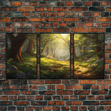 Carregar imagem no visualizador da galeria, Forest Print, Trees Art, Landscape Wall Art, Canvas Print, Wall Art, 3 Piece Wall Art, Nature Prints, Botanical Wall Art, Family Home Decor
