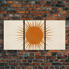 Carregar imagem no visualizador da galeria, 3 Piece Framed Canvas Wall Art Sun With Rays, Mid Century Modern, Art Deco, Retro Wall Art, Shabby Chic Boho Wall Art for Bedroom