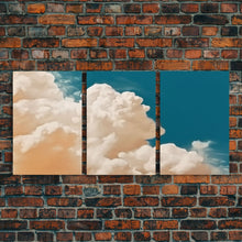 Load image into Gallery viewer, Cloud Wall Art Triptych 3 Piece Set Blue Wall Art Abstract Art Print Minimalist Wall Ar Indigo Art Maximalist Deco Sky Wall Art Sky Print