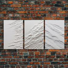 Load image into Gallery viewer, Triptych Framed Canvas Print Wall Art Set of 3 White Textured Effect Abstract Prints Modern Minimalist Wall Art Neutral Decor Impasto Effect