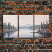 Load image into Gallery viewer, Beautiful Pacific Northwest Landscape, 3 Piece Framed Canvas Print Set, Washington Seattle Landscape Painting, PNW Decor, Oregon Art