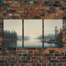 Carregar imagem no visualizador da galeria, Framed Canvas Wall Art Set of 3 Oil Painting Forest Tree Prints Minimalist Neutral Art Modern Farmhouse Wall Decor, Boho Art