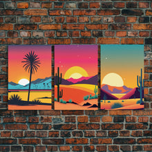 Load image into Gallery viewer, Desert Canvas Prints, Nature Prints Wall Art Set, Framed Canvas Prints Wall Decor, 3 Piece Wall Art Set, Southwestern Decor, Original Art