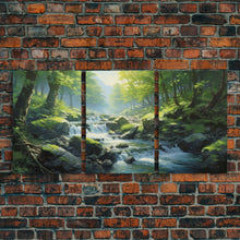 Carregar imagem no visualizador da galeria, Forest Wall Art, Waterfalls Print, Landscape Print, Canvas Print, Set Of 3 Prints, Wall Art, 3 Piece Wall Art, Home Office Art, Office Decor